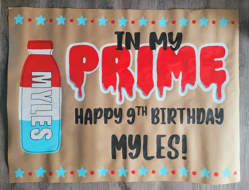 In My Prime 9th birthday banner for Myles