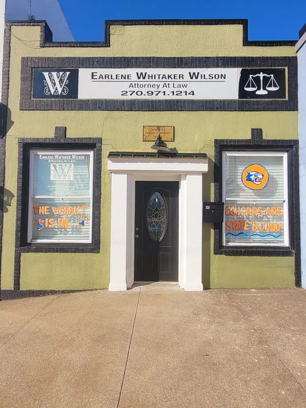 Law office windows painted for the holidays